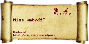 Miss Ambró névjegykártya